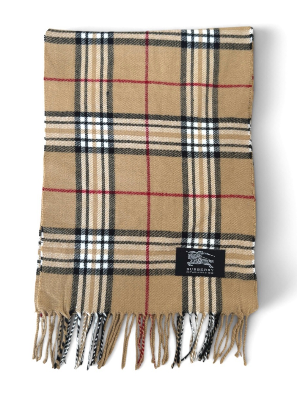 Vintage Burberry Prorsum Reversible
Cashmere Classic Check Tan Plaid Scarf